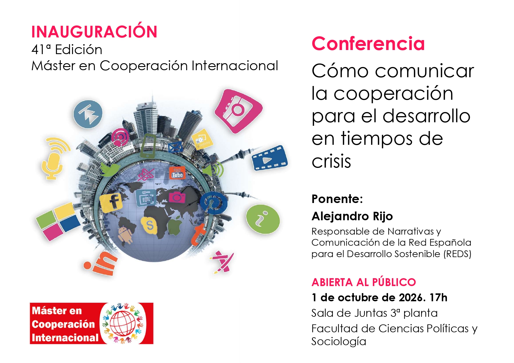 Inauguración de la 41ª edición del Máster de Formación Permanente en Cooperación Internacional